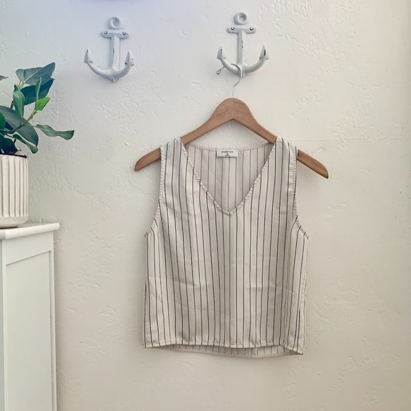 Babaton Tops - Babaton Blouse Sleeveless Ivory Striped XS